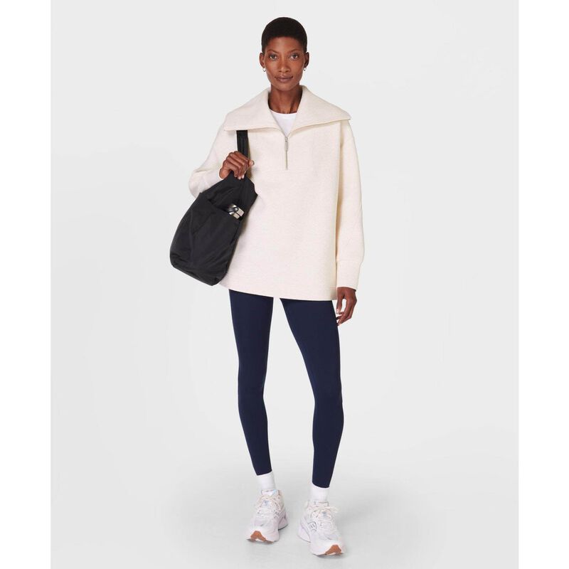 Sweaty Betty Radiant Half Zip Sweatshirt Oatmeal Marl image number 3